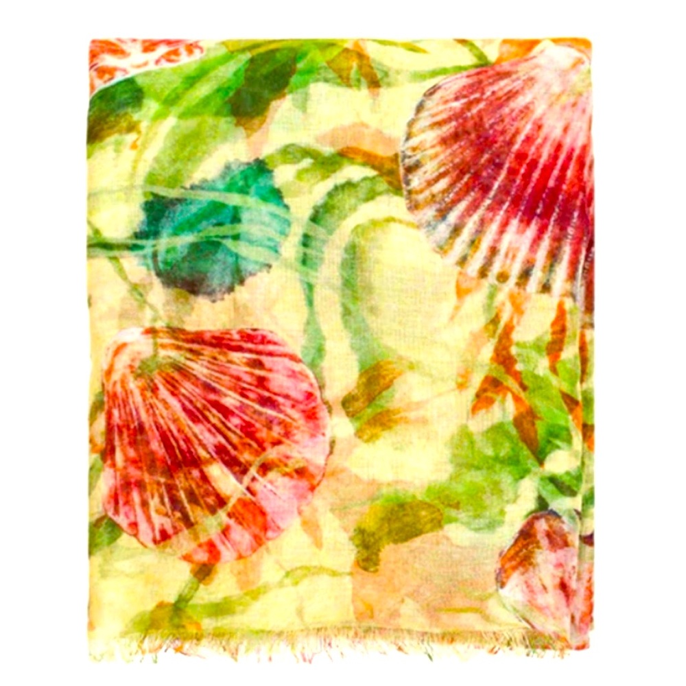 NWT- Patricia Nash Scarf Seashells by the Seashore in the plastic wrapping.